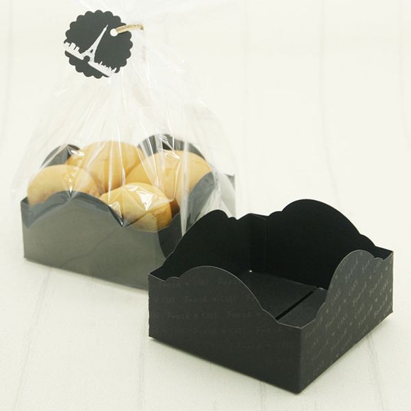 clear plastic packaging bags with black cardboard bottom cookie candy bread paper box with tag & ribbon baking pastry supplies
clear plastic packaging bags with black cardboard bottom cookie candy bread paper box with tag & ribbon baking pastry supplies