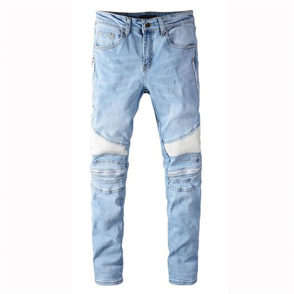 moruancle mens brand designer biker jeans pants hi street pleated motorcycle denim trousers washed blus multi zippers 28-40, Blue
moruancle mens brand designer biker jeans pants hi street pleated motorcycle denim trousers washed blus multi zippers 28-40, Blue