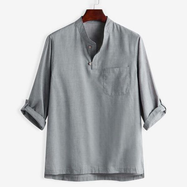 2020 men's shirts summer autumn fashionable pure cotton and hemp seven-cent blouse casual men shirts new, White;black
2020 men's shirts summer autumn fashionable pure cotton and hemp seven-cent blouse casual men shirts new, White;black