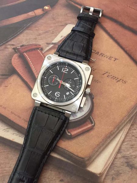 elling black dial 46mm outdoor instrument br heritage square mens watches quartz chronograph watch black alligator strap wristwatches, Slivery;brown
elling black dial 46mm outdoor instrument br heritage square mens watches quartz chronograph watch black alligator strap wristwatches, Slivery;brown