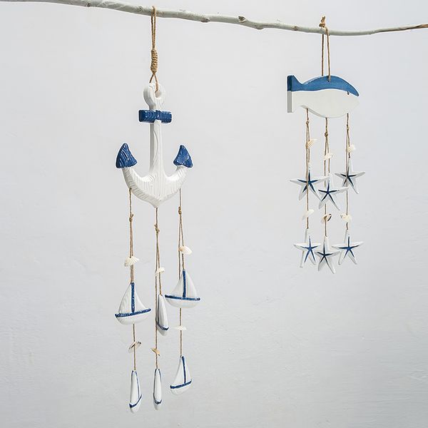 

mediterranean starfish hung fish nautical decor hang wood fish/decorated small adorn crafts marine pendant for kid room
