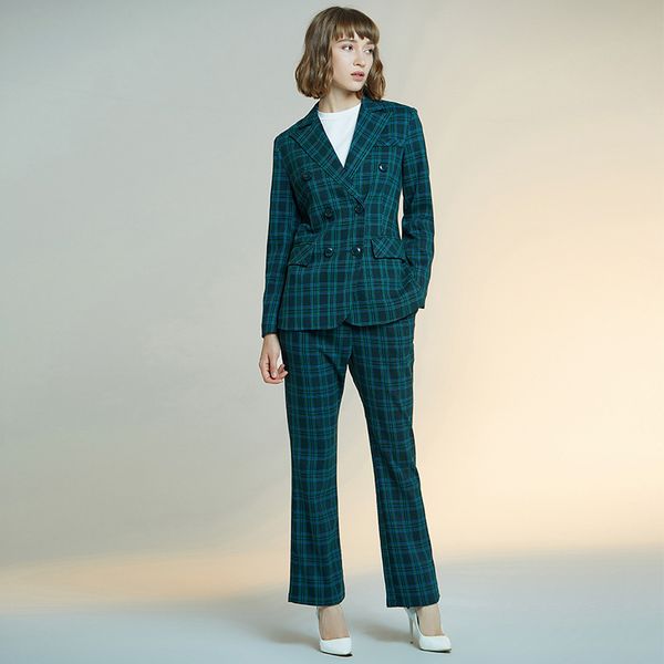 women's western fit body plaid women's suit two-piece double breasted jacket paired with trousers set stylish casual formal suit, White;black
women's western fit body plaid women's suit two-piece double breasted jacket paired with trousers set stylish casual formal suit, White;black