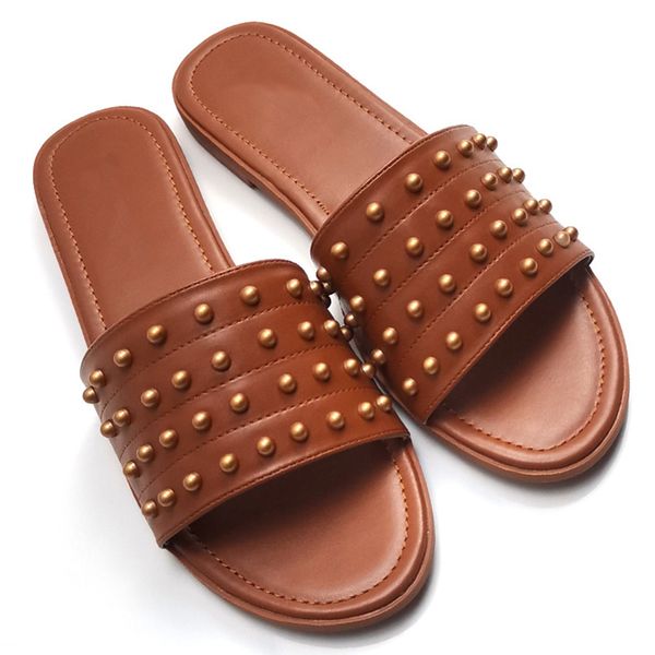 2020 summer women's pu leather casual flat slippers ladies vintage rivets sewing soft woman beach shoes female open toe shoes, Black
2020 summer women's pu leather casual flat slippers ladies vintage rivets sewing soft woman beach shoes female open toe shoes, Black