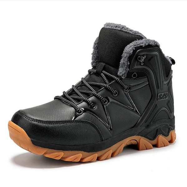 winter plush men boots 2019 warm snow boots men leather waterproof work shoes sneakers footwear ankle size 46, Black
winter plush men boots 2019 warm snow boots men leather waterproof work shoes sneakers footwear ankle size 46, Black
