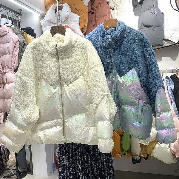 fashion lamb fur bright face stitching cotton coat womens loose short warm jacket girls lady winter coats abrigos mujer invierno, Black
fashion lamb fur bright face stitching cotton coat womens loose short warm jacket girls lady winter coats abrigos mujer invierno, Black