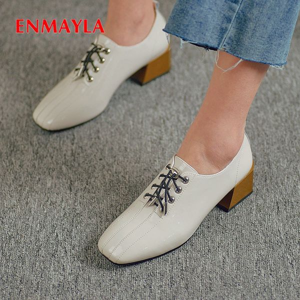 enmayla 2019 basic womens shoes patent leather square toe lace-up women pumps casual square heel classics sewing womens heels, Black
enmayla 2019 basic womens shoes patent leather square toe lace-up women pumps casual square heel classics sewing womens heels, Black