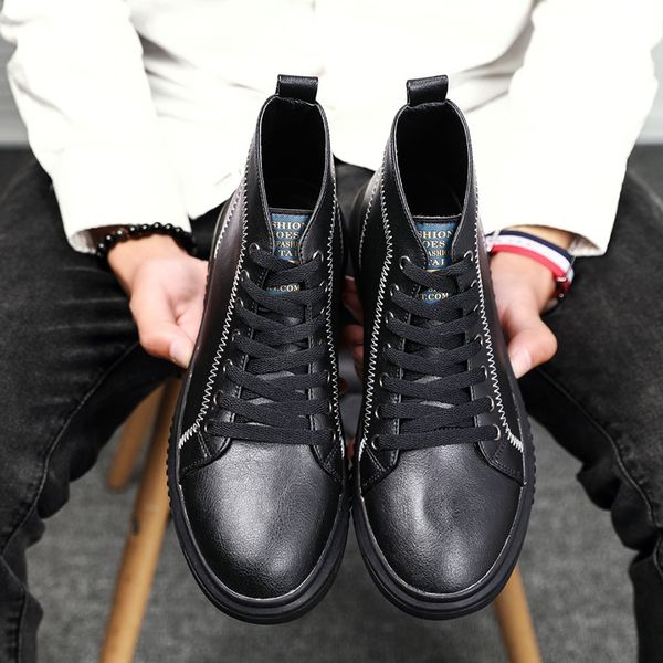 2019 spring and autumn men's casual shoes leather shoes men's luxury loafers high large size 48, Black
2019 spring and autumn men's casual shoes leather shoes men's luxury loafers high large size 48, Black
