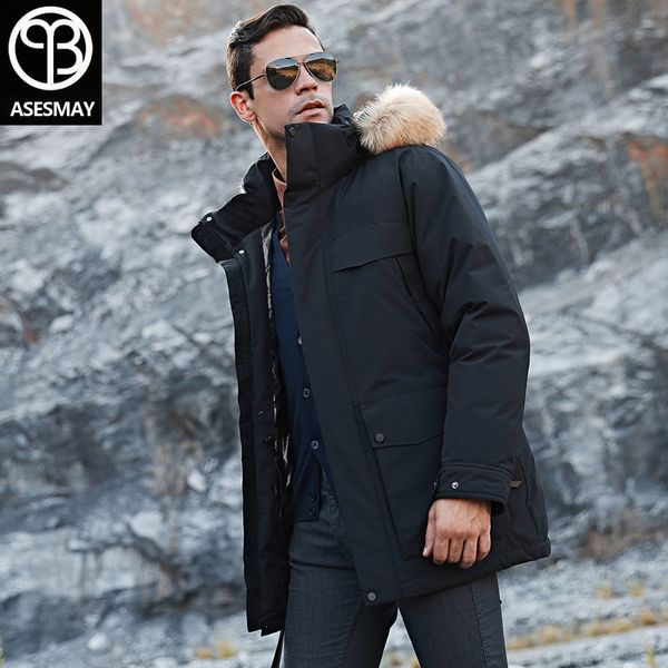 asesmay brand clothing 2019 men down jacket men's winter coat fur hooded parka thicken warm tracksuit joggers white outerwear, Black
asesmay brand clothing 2019 men down jacket men's winter coat fur hooded parka thicken warm tracksuit joggers white outerwear, Black