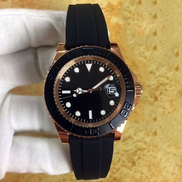 new luxury yacht ceramic frame black face men's automatic mechanical rubber watchband 40mm sapphire mirror sport men's watch, Slivery;brown
new luxury yacht ceramic frame black face men's automatic mechanical rubber watchband 40mm sapphire mirror sport men's watch, Slivery;brown