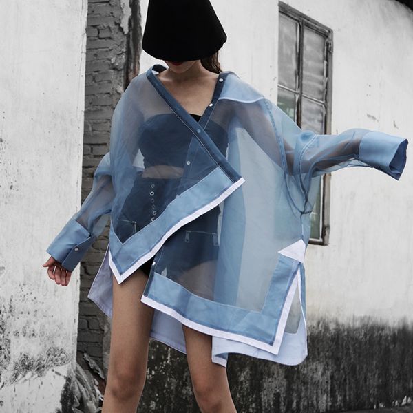lanmrem solid color stitching transparent mesh long-sleeved thin coat casual fashion loose plus woman 2019 autumn new tc982, Black;brown
lanmrem solid color stitching transparent mesh long-sleeved thin coat casual fashion loose plus woman 2019 autumn new tc982, Black;brown