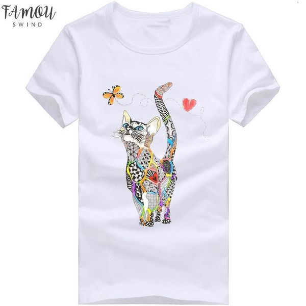 women cat butterfly printing tees shirt short sleeve t shirt lady casual tee shirt summer femme elastic letter basic t shirts, White
women cat butterfly printing tees shirt short sleeve t shirt lady casual tee shirt summer femme elastic letter basic t shirts, White