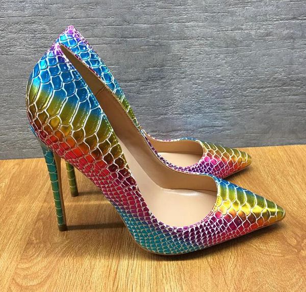 2019 fashion women rainbow snake python leather poined toes high heeled heels shoes stiletto heel shoes pumps 12cm 10cm, Black
2019 fashion women rainbow snake python leather poined toes high heeled heels shoes stiletto heel shoes pumps 12cm 10cm, Black