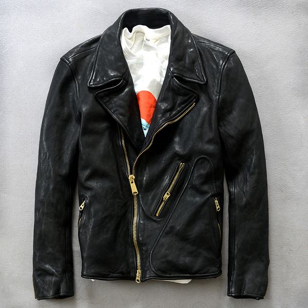 new genuine leather jacket mens slim fit sheep skin men fashion motorcycle leather jacket male autumn winter coat, Black
new genuine leather jacket mens slim fit sheep skin men fashion motorcycle leather jacket male autumn winter coat, Black