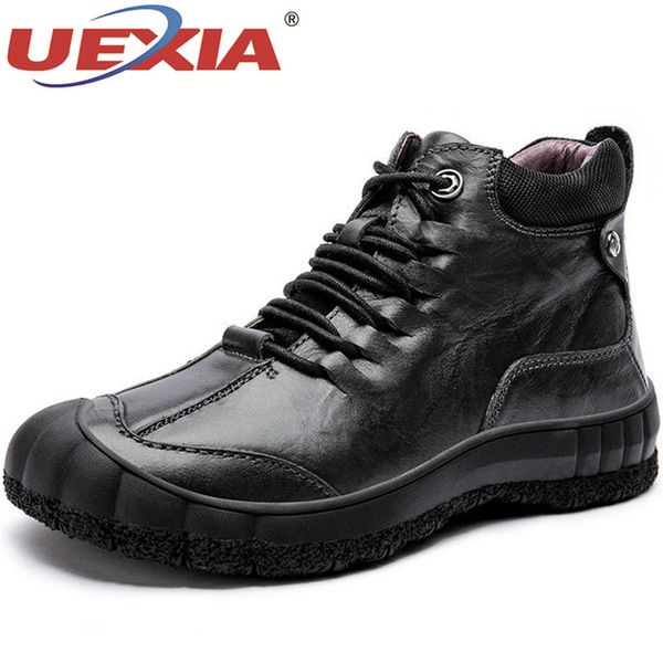 uexia new genuine leather men boot fashion winter snow boots warm plush ankle toe collision shoes men's outdoor sport footwear, Black
uexia new genuine leather men boot fashion winter snow boots warm plush ankle toe collision shoes men's outdoor sport footwear, Black