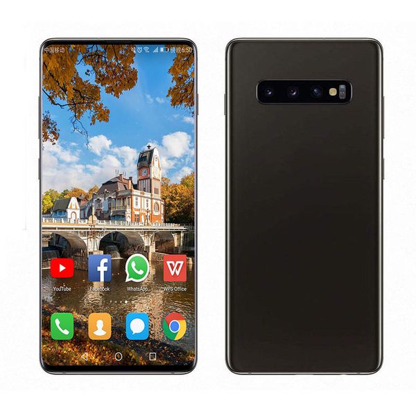 

Goophone S10 S10Plus cellphone 6.3inch Quad core MTK6580 1GRAM 8GROM can show fake 4G/128G fake 4G LTE phone unlocked