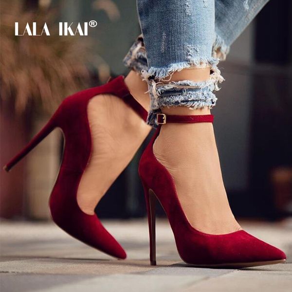 lala ikai ladies flock curve pumps pointed toe buckle strap super high heels for wedding sapato salto feminino 014c1293 -49, Black
lala ikai ladies flock curve pumps pointed toe buckle strap super high heels for wedding sapato salto feminino 014c1293 -49, Black