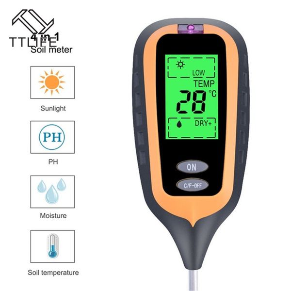 ttlife 4/5 in 1 digital ph meter soil moisture monitor temperature sunlight tester for gardening plants farming with blacklight
ttlife 4/5 in 1 digital ph meter soil moisture monitor temperature sunlight tester for gardening plants farming with blacklight