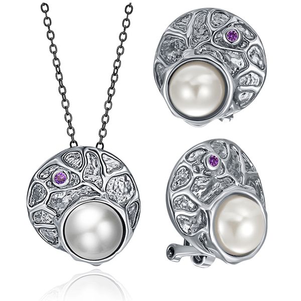 vintage anti-silver color necklace earrings sets pearl jewelry women's statement jewellery 2pcs set 
vintage anti-silver color necklace earrings sets pearl jewelry women's statement jewellery 2pcs set