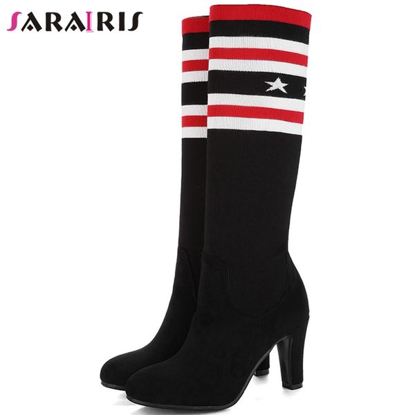 sarairis new 34-43 ladies mid-calf sock boots women 2020 fashion mixed-color stretch boots elegant high heel shoes woman, Black
sarairis new 34-43 ladies mid-calf sock boots women 2020 fashion mixed-color stretch boots elegant high heel shoes woman, Black