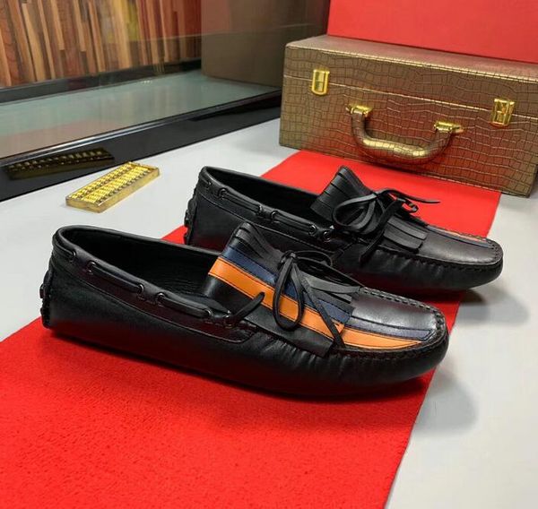 new individuality mens leather shoes luxury designer tassels lace-up bowknot men driving flats mocassin zapatos 38-45, Black
new individuality mens leather shoes luxury designer tassels lace-up bowknot men driving flats mocassin zapatos 38-45, Black