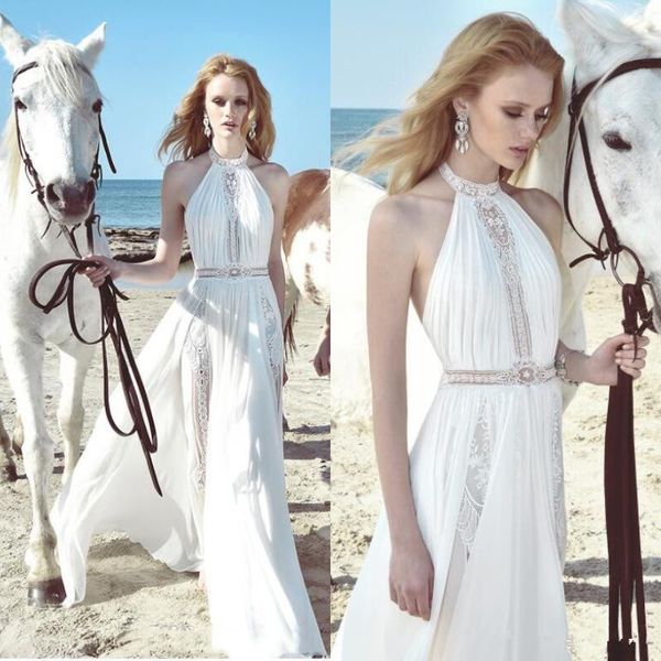 inbal raviv beach boho wedding dresses a line chiffon halter lace appliques elegant bohemian bridal gowns floor length plus size, White
inbal raviv beach boho wedding dresses a line chiffon halter lace appliques elegant bohemian bridal gowns floor length plus size, White
