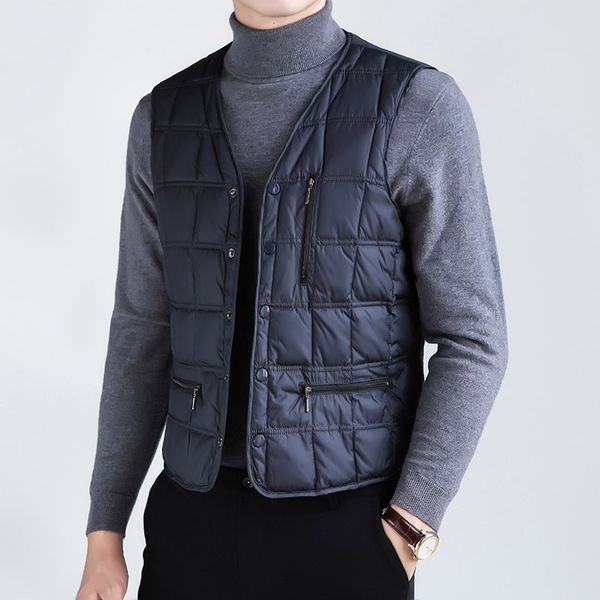 classic thickening warm down vests men single breasted waistcoat new arrival 2109 autumn winter plus size m - 5xl, Black
classic thickening warm down vests men single breasted waistcoat new arrival 2109 autumn winter plus size m - 5xl, Black