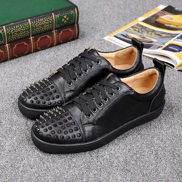 fashion designer spikes flats shoes red bottom shoes for women mens party lovers genuine leather sneakers, Black
fashion designer spikes flats shoes red bottom shoes for women mens party lovers genuine leather sneakers, Black