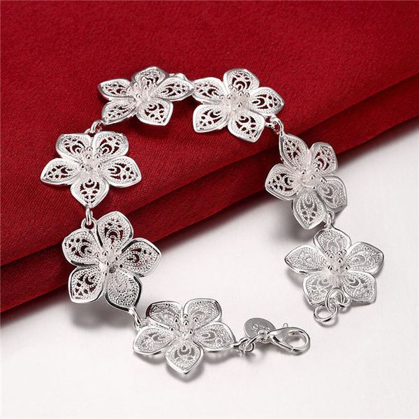 wedding flower 925 silver charm bracelet 8inchs dfmwb317,women's sterling silver plated jewelry cuff, White
wedding flower 925 silver charm bracelet 8inchs dfmwb317,women's sterling silver plated jewelry cuff, White