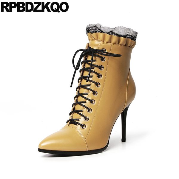 plus size 9 big high heel stiletto women pointed toe fur fall booties front lace up casual ankle boots autumn shoes short yellow, Black
plus size 9 big high heel stiletto women pointed toe fur fall booties front lace up casual ankle boots autumn shoes short yellow, Black