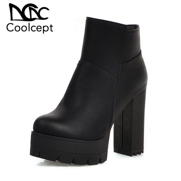 coolcept women ankle boots plus size 33-48 new winter keep warm fur short boots casual zipper platform high heel shoes women, Black
coolcept women ankle boots plus size 33-48 new winter keep warm fur short boots casual zipper platform high heel shoes women, Black