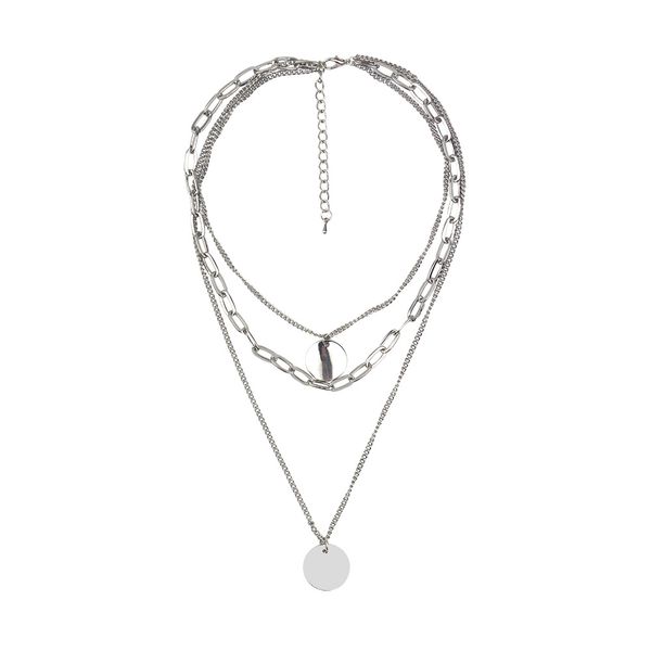 new fashion thick chain personality coin pendant necklace accessories retro multilayer necklace clavicle chain, Silver
new fashion thick chain personality coin pendant necklace accessories retro multilayer necklace clavicle chain, Silver