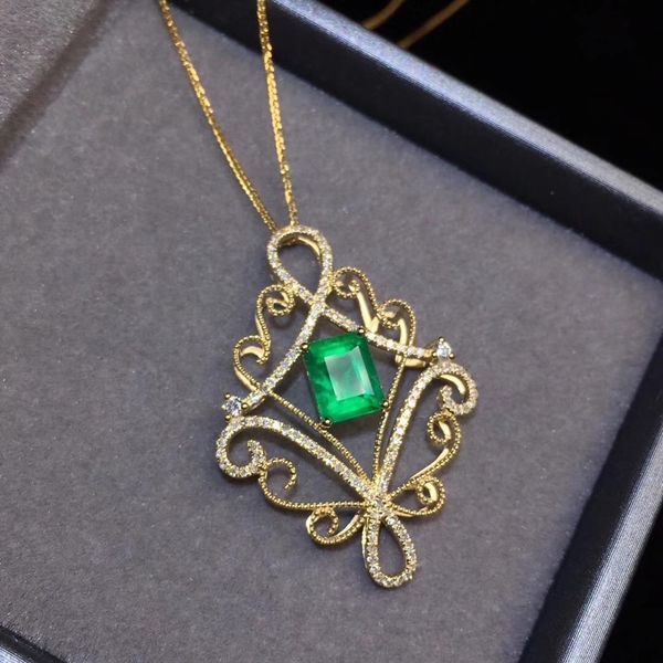 fine jewelry real pure 18k yellow gold au750 natural green emerald 1.37ct gemstones pendants for women fine necklace, Silver
fine jewelry real pure 18k yellow gold au750 natural green emerald 1.37ct gemstones pendants for women fine necklace, Silver