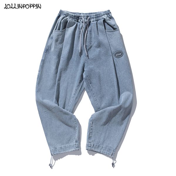 japan style front pleated mens loose jeans 2020 spring summer ankle-length denim pants elastic waist adjustable leg opening, Blue
japan style front pleated mens loose jeans 2020 spring summer ankle-length denim pants elastic waist adjustable leg opening, Blue