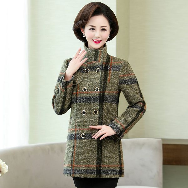 british style women elegant wool blend boucle coat female early winter khaki green stand collar double breasted tweed overcoat, Black
british style women elegant wool blend boucle coat female early winter khaki green stand collar double breasted tweed overcoat, Black