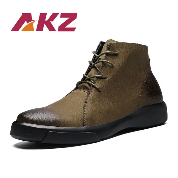 akz 2018 new arrival men's ankle boots winter warm snow boots genuine leather male work round toe outdoor shoes man flats, Black
akz 2018 new arrival men's ankle boots winter warm snow boots genuine leather male work round toe outdoor shoes man flats, Black