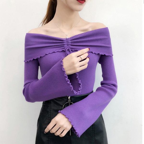 pantalon slashneck ruched sweater women long sleevepull femme hiver long knit women's sweater off shoulder coltrui pullover, White;black
pantalon slashneck ruched sweater women long sleevepull femme hiver long knit women's sweater off shoulder coltrui pullover, White;black