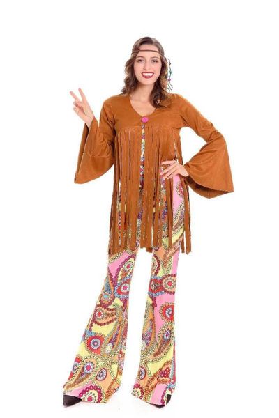 women's retro 70s hippie disco costumes halloween carnival party fancy dress, Black;red
women's retro 70s hippie disco costumes halloween carnival party fancy dress, Black;red