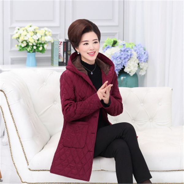 2020 women winter thick cotton coat plus velet jacket middle-aged long hooded outerwear large size 4xl 5xl solid color parkas, Black
2020 women winter thick cotton coat plus velet jacket middle-aged long hooded outerwear large size 4xl 5xl solid color parkas, Black