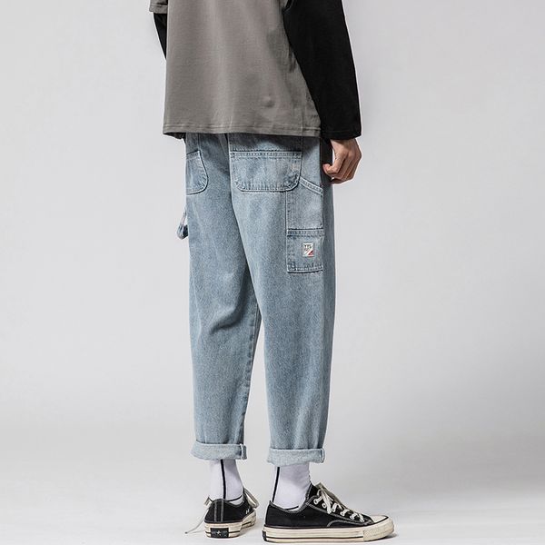 men's haren pants cowboy streetwear baggy homme casual pants cargo pocket wash jeans blue color loose trousers plus size s-2xl
men's haren pants cowboy streetwear baggy homme casual pants cargo pocket wash jeans blue color loose trousers plus size s-2xl