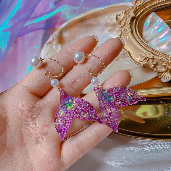 new european american products exaggerated shiny magic fishtail earrings pendant earrings 2020 new fashion women's jewelry gift, Silver
new european american products exaggerated shiny magic fishtail earrings pendant earrings 2020 new fashion women's jewelry gift, Silver