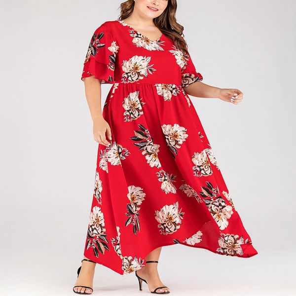 summer new large size dress 5xl-8xl bust 133cm fashion women v-neck five-point sleeve printed pleated big swing long dress, White;black
summer new large size dress 5xl-8xl bust 133cm fashion women v-neck five-point sleeve printed pleated big swing long dress, White;black