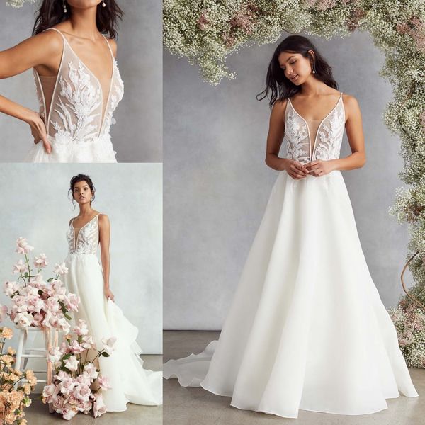 a line wedding dress spaghetti appliques chiffon wedding dresses sweep train boho bridal gowns, White
a line wedding dress spaghetti appliques chiffon wedding dresses sweep train boho bridal gowns, White