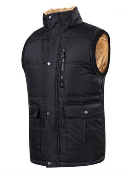 panelled stand collar mens vests casual males clothing solid color mens designer vests fashion loose thick zipper, Black;white
panelled stand collar mens vests casual males clothing solid color mens designer vests fashion loose thick zipper, Black;white