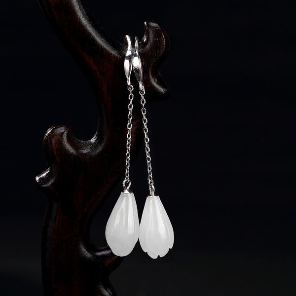 2018 new arrival brinco real s925 pure natural hetian jade magnolia high-grade contracted joker woman earrings pendant, Golden;silver
2018 new arrival brinco real s925 pure natural hetian jade magnolia high-grade contracted joker woman earrings pendant, Golden;silver