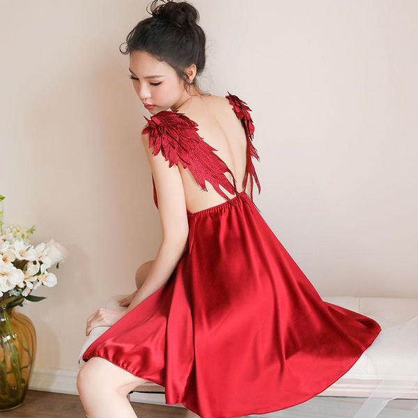 ladies silk satin night dress sleeveless nighties v-neck nightgown nightdress backless sleepwear nightwear for women, Black;red
ladies silk satin night dress sleeveless nighties v-neck nightgown nightdress backless sleepwear nightwear for women, Black;red