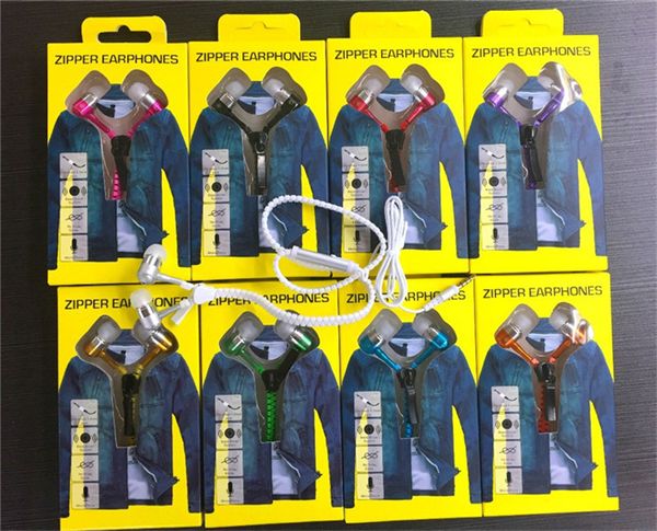 Zipper earphone head et 3 5mm jack ba earbud in ear zip headphone with retail package for iphone am ung mp3 mp4 player Zipper earphone head et 3 5mm jack ba earbud in ear zip headphone with retail package for iphone am ung mp3 mp4 player