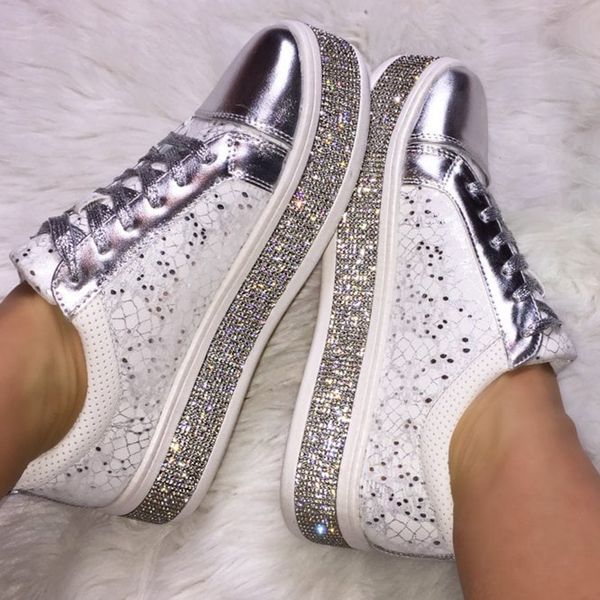 women crystal flat walking shoes 2020 autumn fashion lace up ladies casual shoes comfortable round toe platform sneakers ladies, Black
women crystal flat walking shoes 2020 autumn fashion lace up ladies casual shoes comfortable round toe platform sneakers ladies, Black