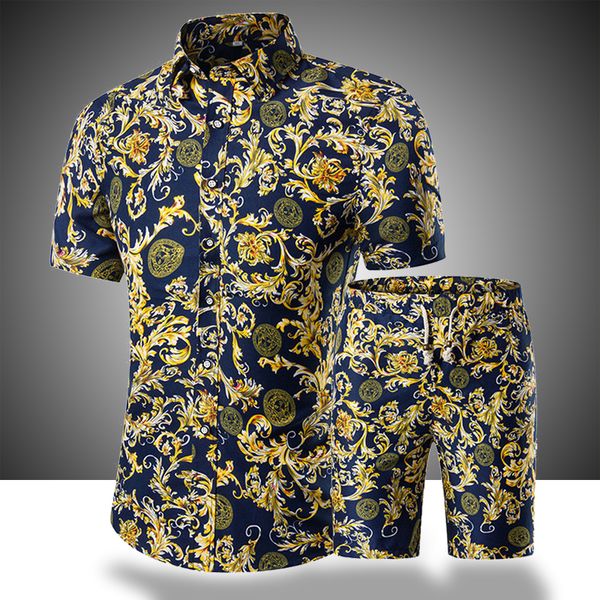 fashion floral print shirts+shorts men set 2020 summer short sleeve shirts casual men hawaii clothing sets tracksuit plus size, Gray
fashion floral print shirts+shorts men set 2020 summer short sleeve shirts casual men hawaii clothing sets tracksuit plus size, Gray