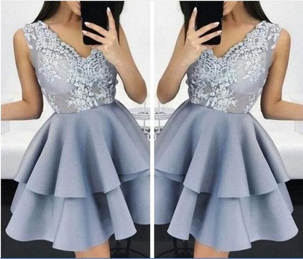 v-neck lace appliques a-line homecoming dresses tiered formal special occasion prom gowns sleeveless tiered skirt short mini sexy, Red
v-neck lace appliques a-line homecoming dresses tiered formal special occasion prom gowns sleeveless tiered skirt short mini sexy, Red