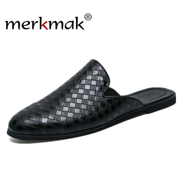 merkmak fashion business men loafers pu leather slippers weaving breathable for man outdoor lightweight men half shoes y200706, Black
merkmak fashion business men loafers pu leather slippers weaving breathable for man outdoor lightweight men half shoes y200706, Black